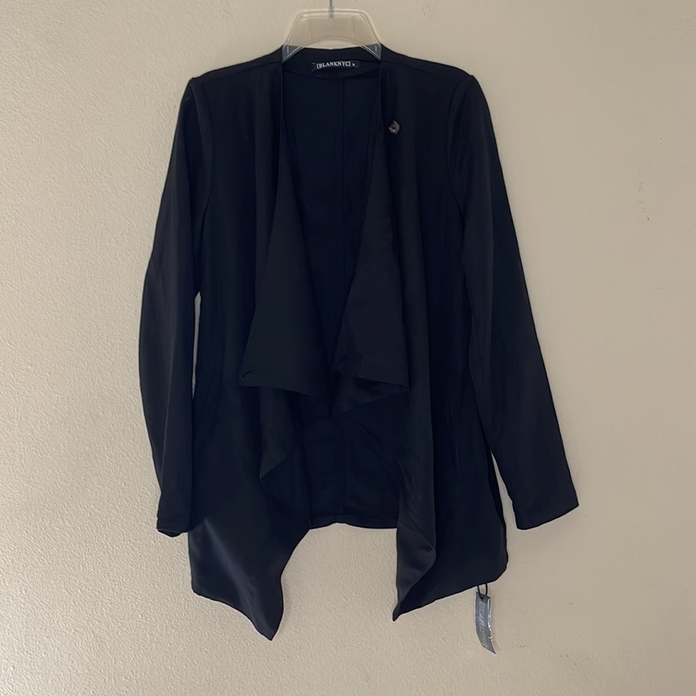 Blank NYC Women’s Cloud Nine Drape Lyocell Black Jacket Size S New